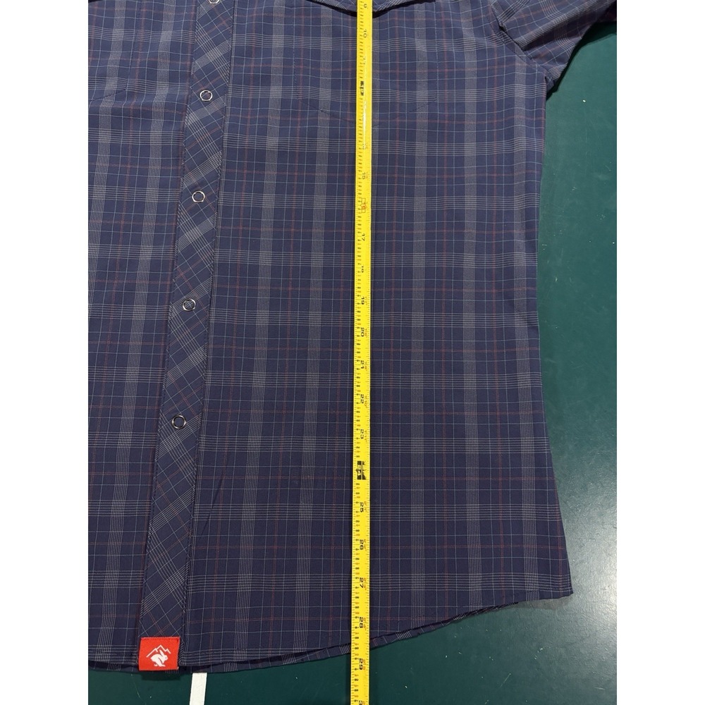 Rabbit High Country Vented Shirt Mens Large Blue Plaid Snap Trail Running Hiking - Picture 15 of 15